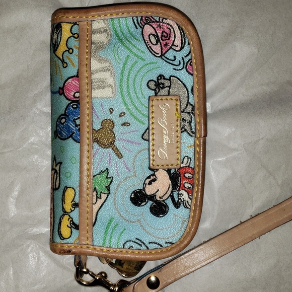 Dooney and Bourke Disney Sketch Wristlet/Pouch Blue - Picture 4 of 9